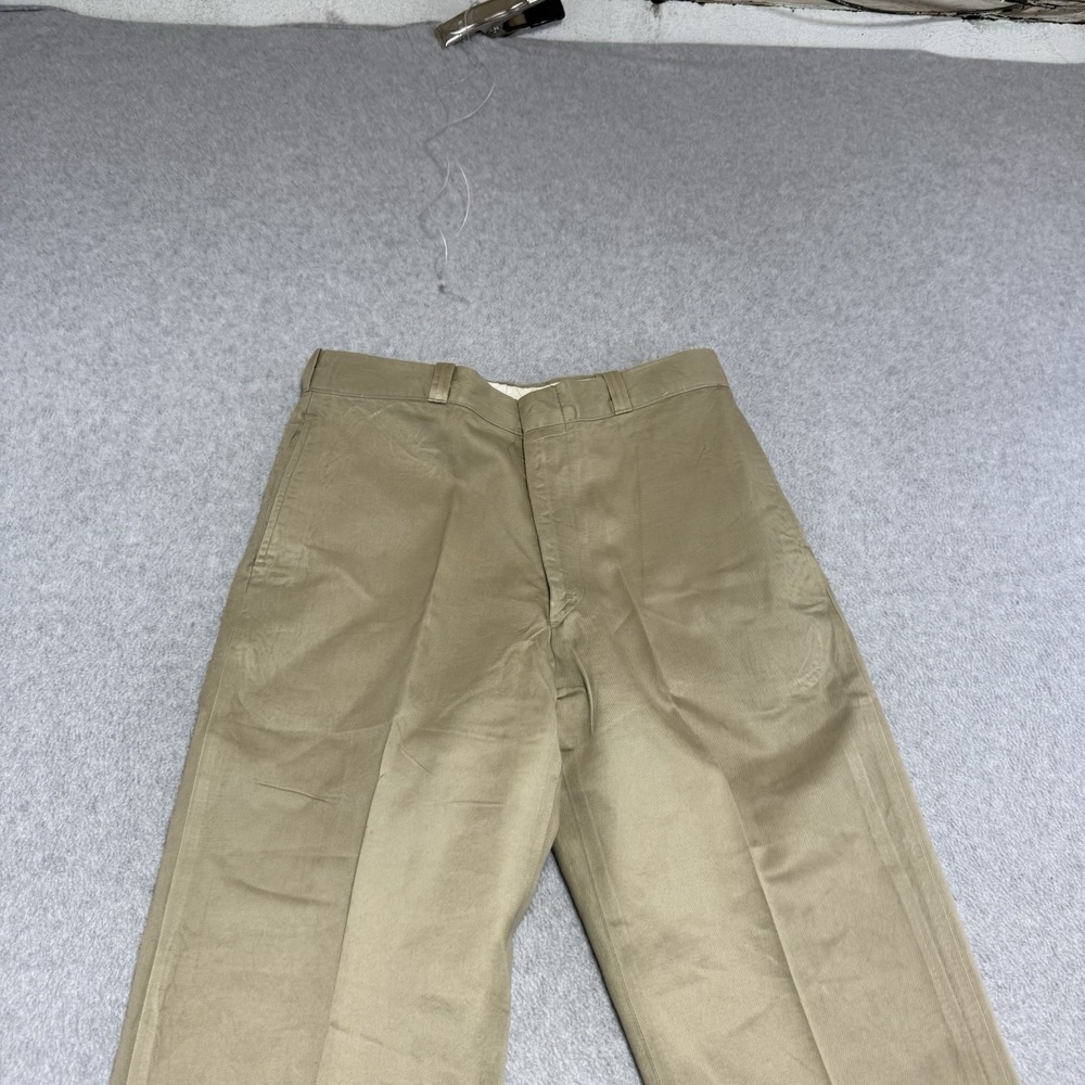 Vintage 60s US Military Officer Chino Pants Trousers Vietnam 32x30 Khaki Shade 1 - Picture 11 of 12